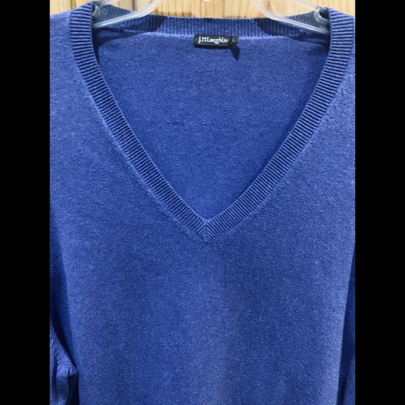 J. McLaughlin Blue V-Neck Sweater Size Large - Picture 4 of 7